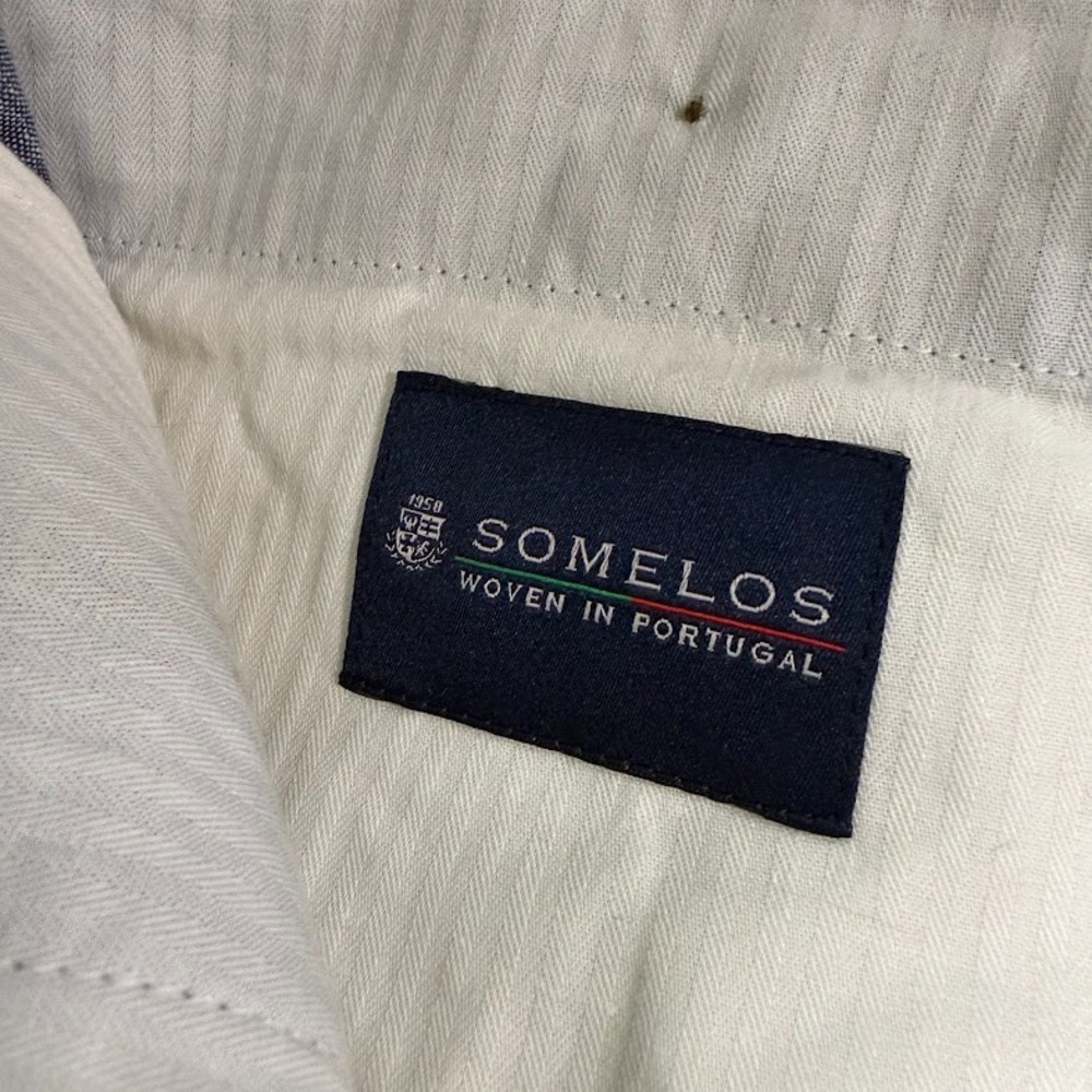 J. Crew Mens 34x30 Ludlow Somelos Cotton Linen Slim Fit Pants Blue Lightweight - Picture 7 of 14